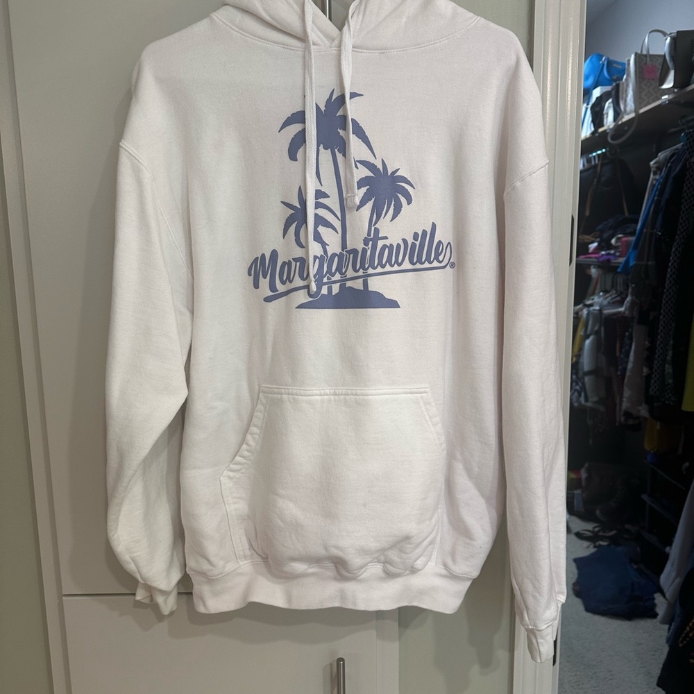 Margaritaville White Hoodie with Tropical Palm Design